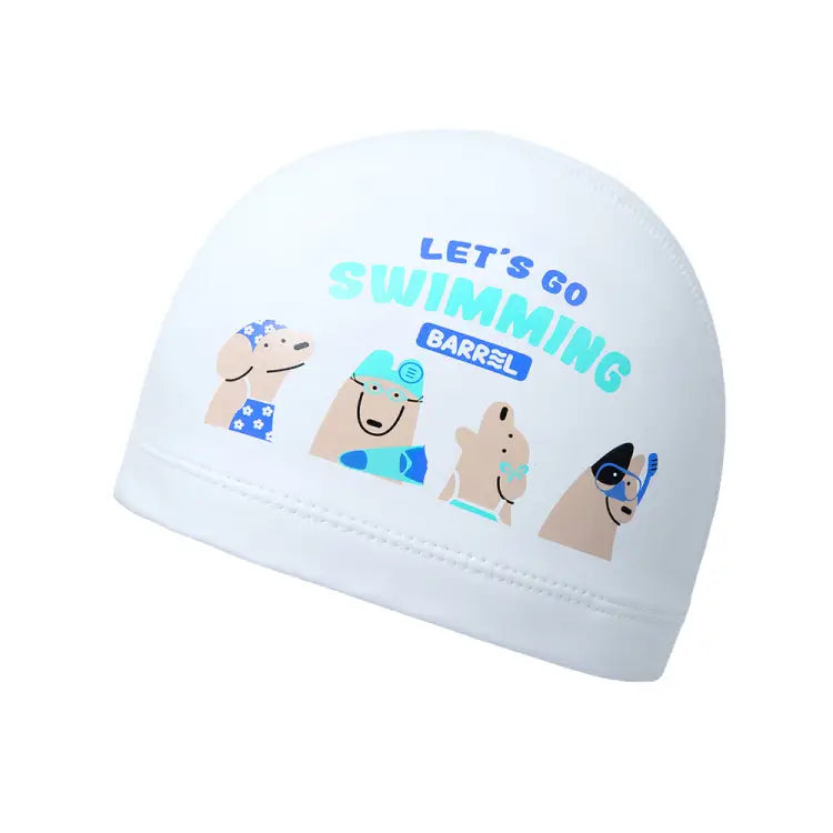 Swim Caps: Barrel Kids Puppies Silitex Swim Cap-WHITE - Barrel / White / ON / 2025, Accessories, BARREL, BARREL HK, BRIV25HKOP01