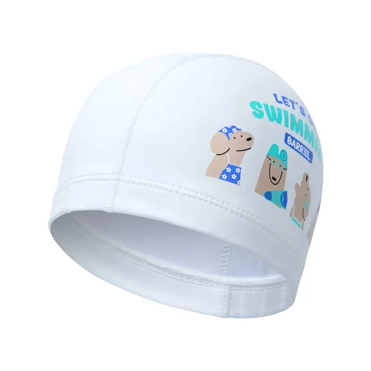 Swim Caps: Barrel Kids Puppies Silitex Swim Cap-WHITE - Barrel / White / ON / 2025, Accessories, BARREL, BARREL HK, BRIV25HKOP01