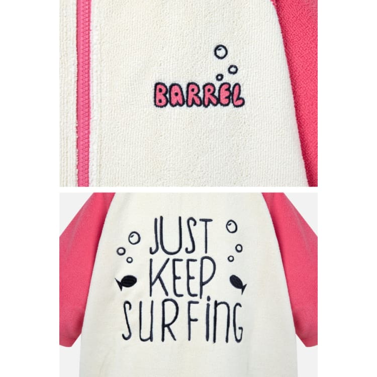 Barrel Kids Raglan Zip - Up Poncho Towel - PINK - Poncho Towels | BARREL HK