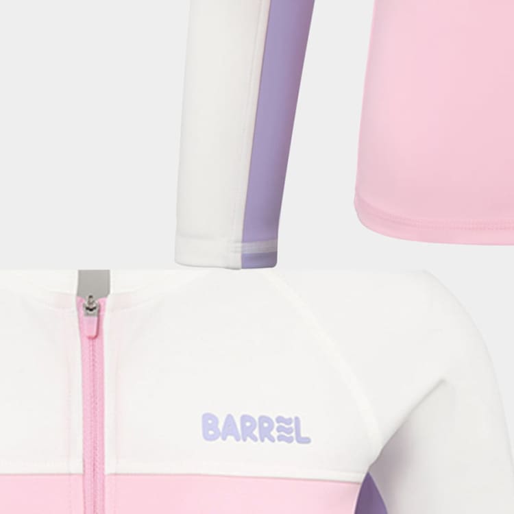 Barrel Kids Romantic Motion Zip-Up Rashguard-PINK - Rashguards | BARREL HK