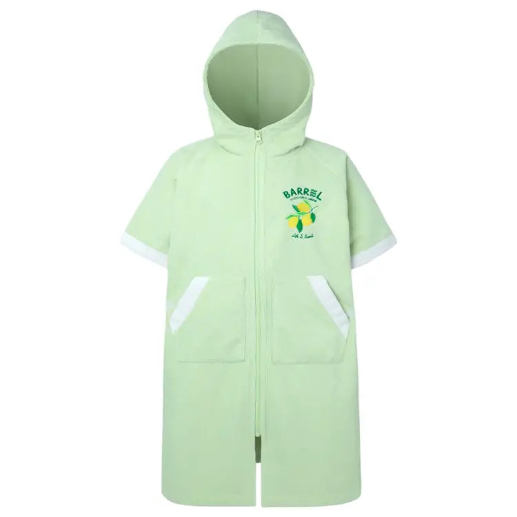 Poncho Towels: Barrel Kids Solid Zipup Poncho Towel-GREEN - Barrel / Green / 120 / Accessories, BARREL, BARREL HK, Diving, Fashion
