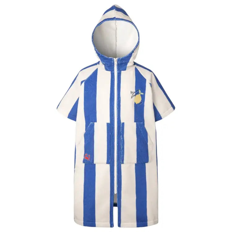 Poncho Towels: Barrel Kids Stripe Zipup Poncho Towel-BLUE - Barrel / Blue / 120 / Accessories, BARREL, BARREL HK, Blue, Diving
