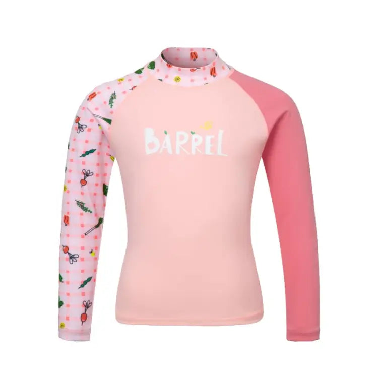 Barrel Kids Sunset Check Farm Odd Rashguard-PINK - Barrel / Pink / 110 - Rashguards | BARREL HK