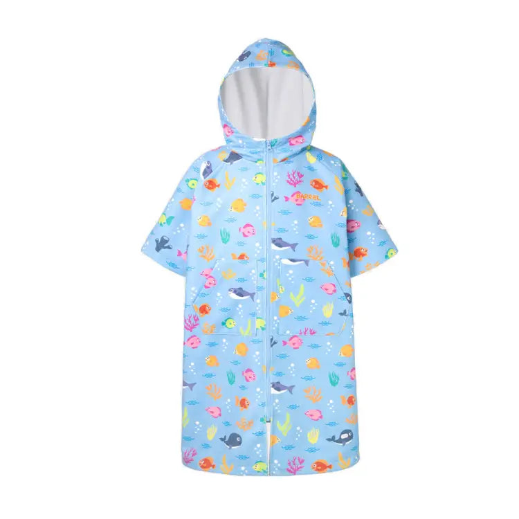 Poncho Towels: Barrel Kids Tropical Fish ZipUp Poncho Towel-BLUE - Barrel / Blue / 120 / Accessories, BARREL, BARREL HK, Blue, BRIV25HKOP03