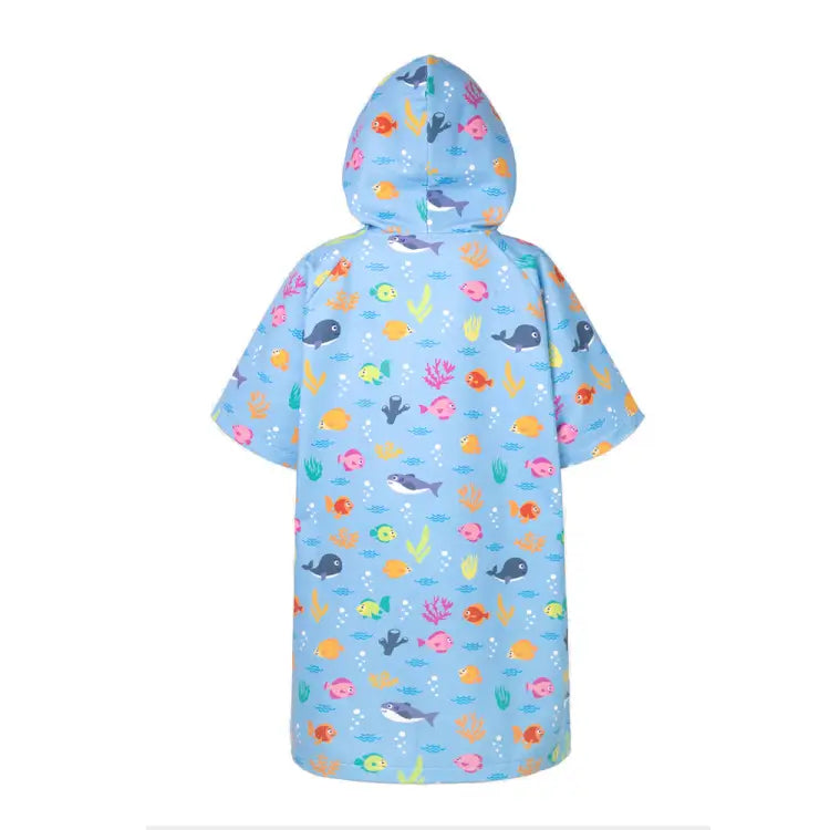 Poncho Towels: Barrel Kids Tropical Fish ZipUp Poncho Towel-BLUE - Accessories, BARREL, BARREL HK, Blue, BRIV25HKOP03