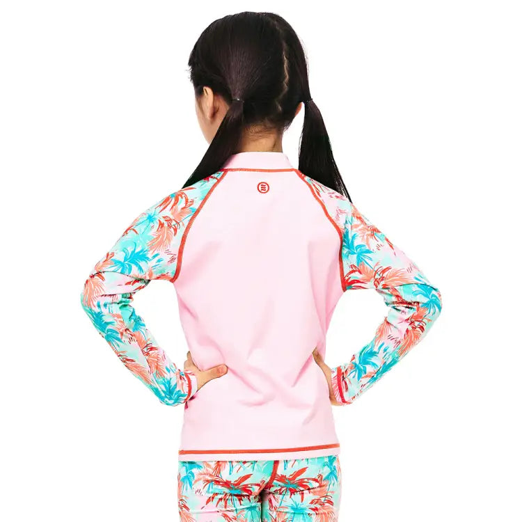 Rashguards: Barrel Kids Tropical L/S Rashguard-PINK - 2025, BARREL, BARREL HK, BRIV25HKOP02, Clothing