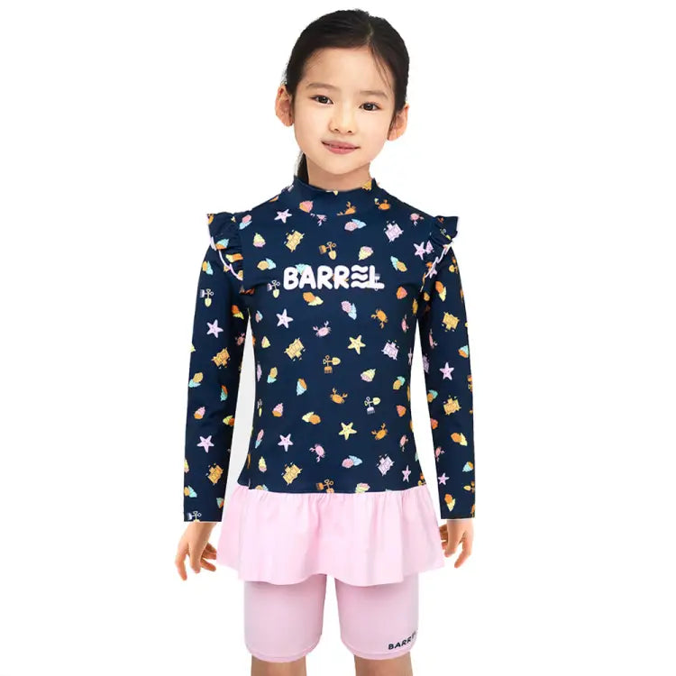 Swimsuits: Barrel Kids Tropical Play One Piece-BLUE - 2025, BARREL, BARREL HK, Blue, BRIV25HKOP03