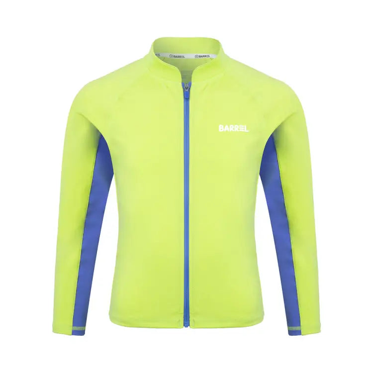Rashguards: Barrel Kids Tropical Zip-Up Rash Guard-GREEN - Barrel / Green / 120 / BARREL, BARREL HK, BRIV24HKOPT03, Clothing, Fashion