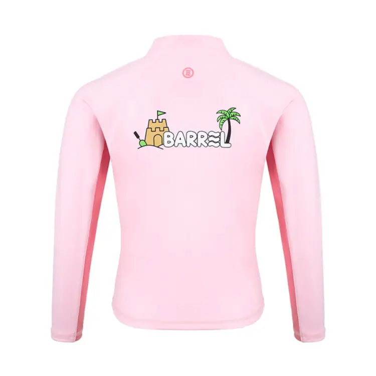 Barrel Kids Tropical Zip-Up Rash Guard-PINK - Rashguards | BARREL HK