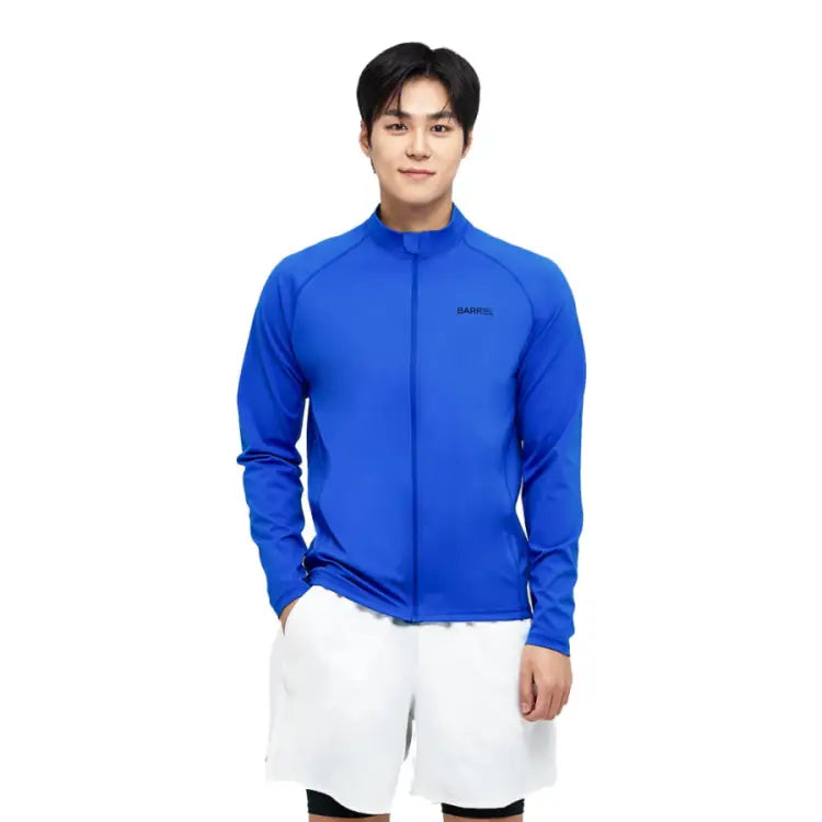Barrel Men Essential Relax ZipUp Rashguard-BLUE - Rashguards | BARREL HK