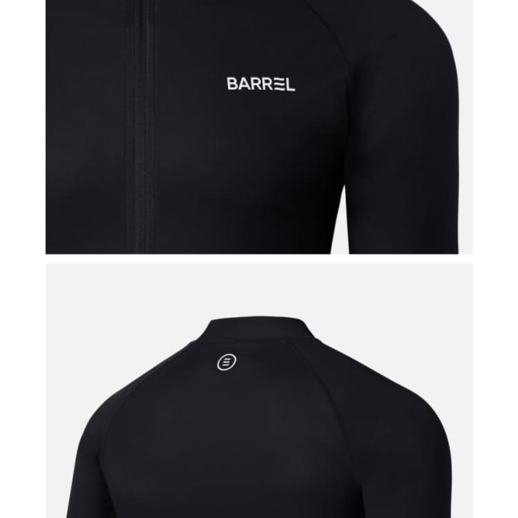 Barrel Men Essential Zip - Up Rashguard - BLACK - Rashguards | BARREL HK