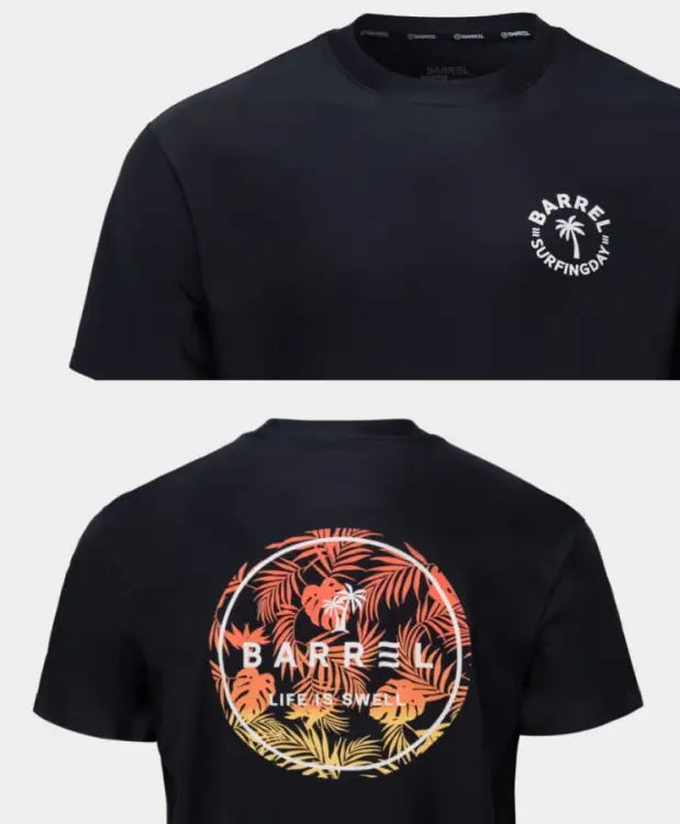 Barrel Men Sunset S/S Rashguard-BLACK - Rashguards | BARREL HK