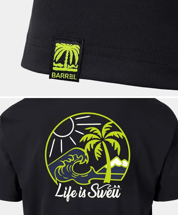 Rashguards: Barrel Men Tropical S/S Rash Guard-BLACK - BARREL, BARREL HK, BRIV24HKOPT03, Clothing, Fashion | B4SMWRG110IVR095