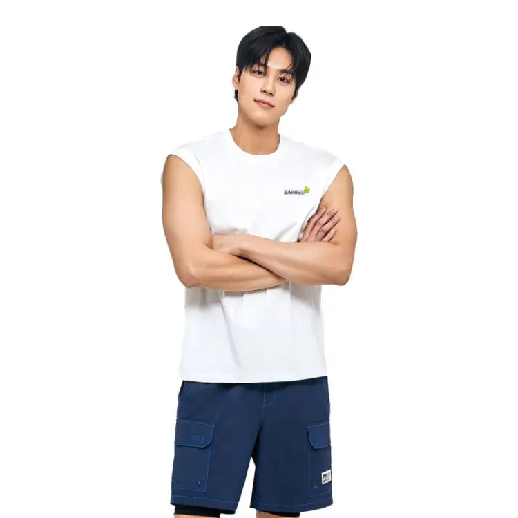 Barrel Men Tropical Sleeveless Rash Guard-WHITE - Rashguards | BARREL HK