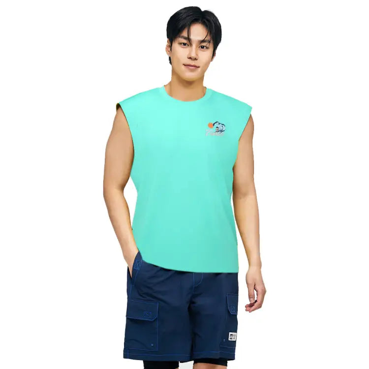 Rashguards: Barrel Men Tropical Sleeveless Rashguard-OCEAN - 2025, BARREL, BARREL HK, BRIV25HKOP02, Clothing