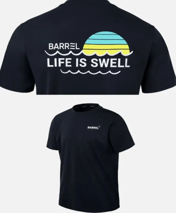 Barrel Men Vibe Sunset S/S Rashguard-BLACK - Rashguards | BARREL HK