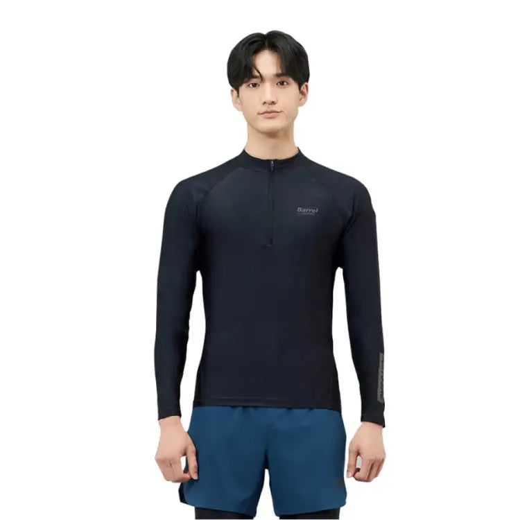 Barrel Mens Abyssal Half ZipUp Rashguard-BLACK - Rashguards | BARREL HK