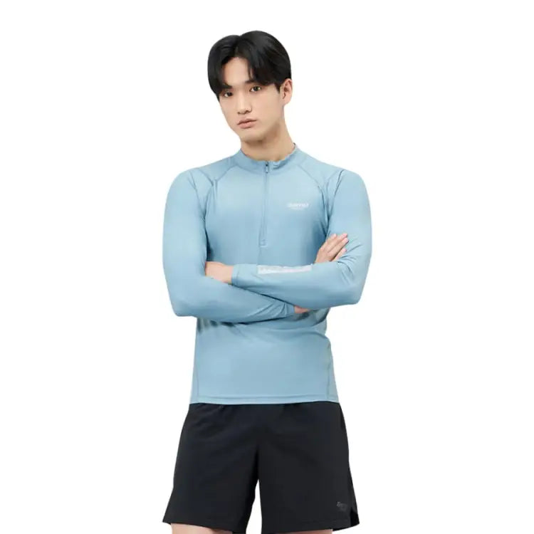 Barrel Mens Abyssal Half ZipUp Rashguard-BLUE - Rashguards | BARREL HK