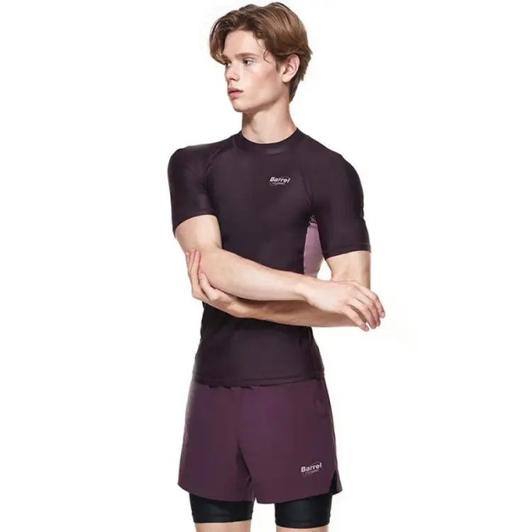 Barrel Mens Abyssal Short Sleeve Rashguard-OLD BURGUNDY - Rashguards | BARREL HK