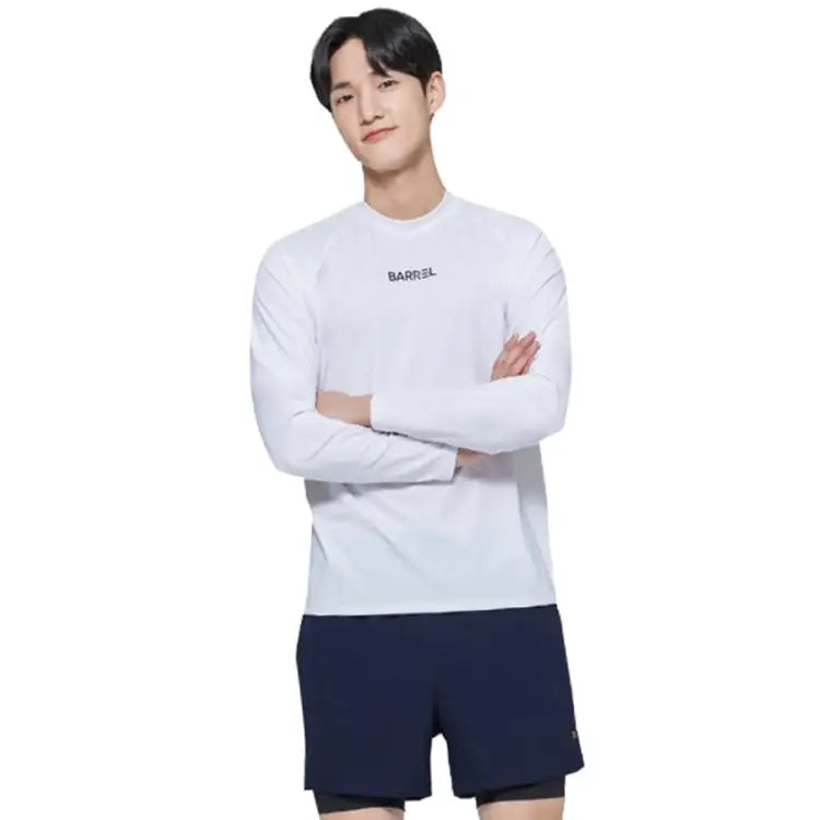 Barrel Mens Essential RelaxFit Rashguard-WHITE - Rashguards | BARREL HK