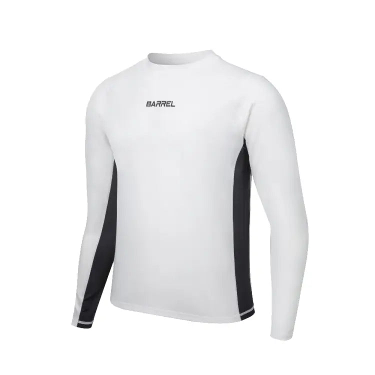 Rashguards: Barrel Mens Motion RelaxFit Rashguard-WHITE - 2023_1st, B3SMWRG002WHT090, B3SMWRG002WHT095, B3SMWRG002WHT100, B3SMWRG002WHT105