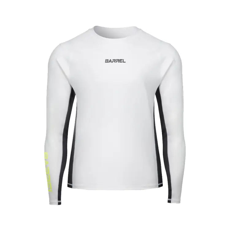 Rashguards: Barrel Mens Motion RelaxFit Rashguard-WHITE - Barrel / White / S / 2023_1st, B3SMWRG002WHT090, B3SMWRG002WHT095,