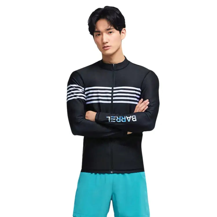 Barrel Mens Ocean ZipUp Rashguard-BLACK - Rashguards | BARREL HK