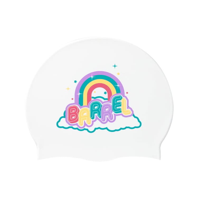 Barrel Rainbow Silicone Swim Cap - WHITE - Barrel / White / ON - Swim Caps | BARREL HK