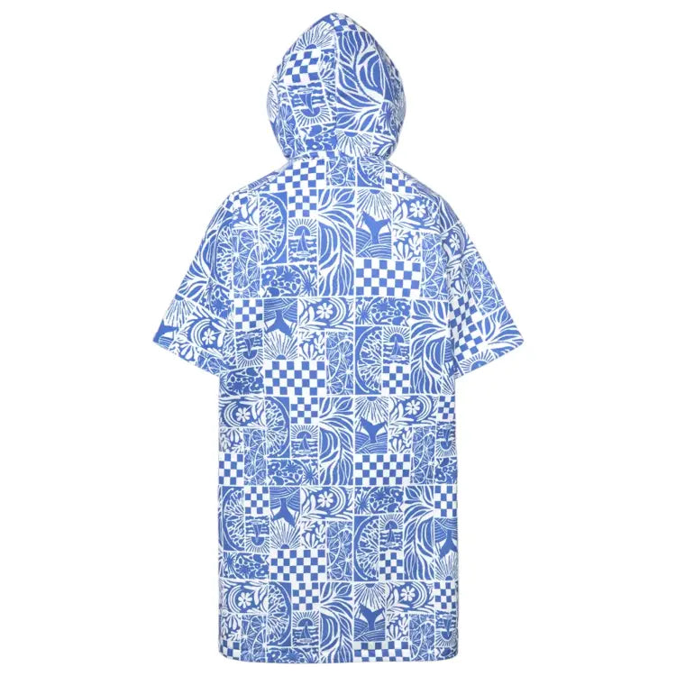 Towels & Ponchos: Barrel Unisex Checked Zipup Poncho Towel-BLUE - 2025, Accessories, BARREL, BARREL HK, Blue