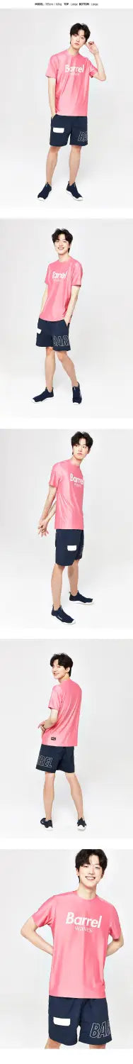 Barrel Mens Peak Short Sleeve Rashguard-ROSE PINK_image1