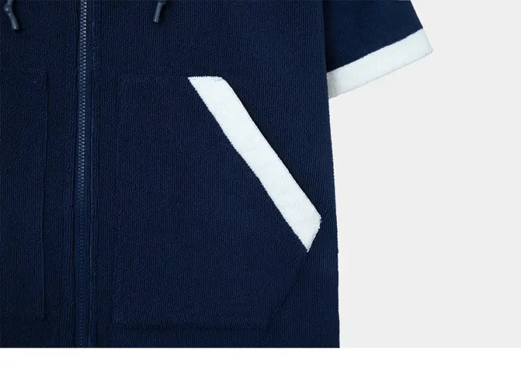 Towels & Ponchos: Barrel Unisex Solid Zipup Poncho Towel-NAVY - 2025, Accessories, BARREL, BARREL HK, BRIV25HKOP03