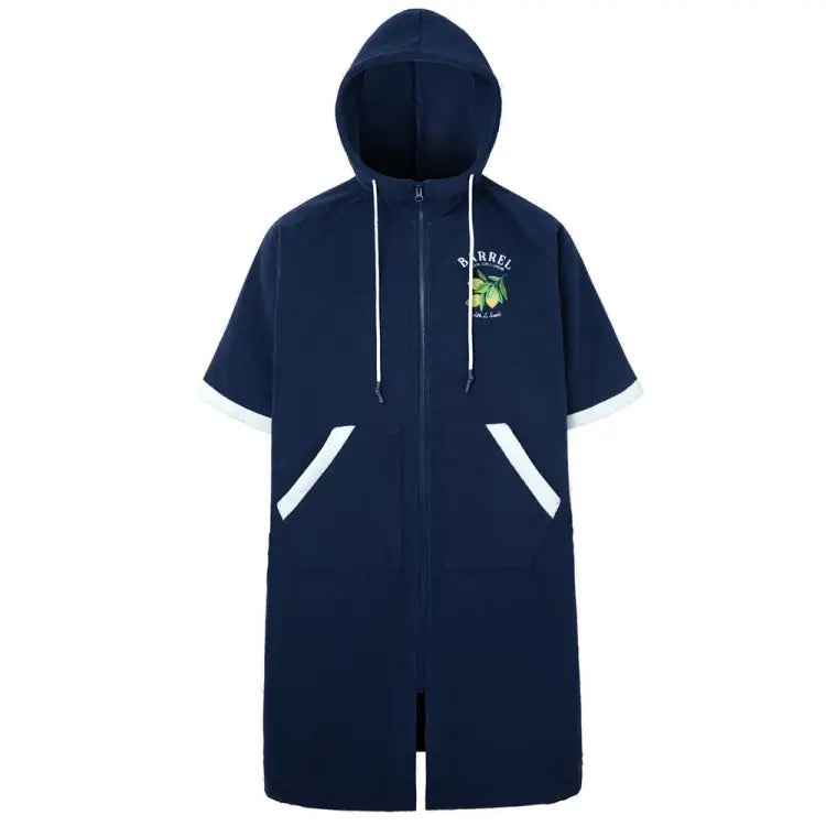 Towels & Ponchos: Barrel Unisex Solid Zipup Poncho Towel-NAVY - Barrel / Navy / M / 2025, Accessories, BARREL, BARREL HK, BRIV25HKOP03