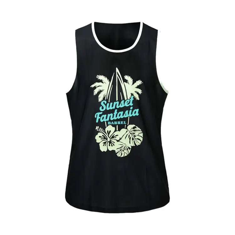 Rashguards: Barrel Unisex Tropical Sleeveless Rash Guard-BLACK - Barrel / Black / M (95) / 2025, BARREL, BARREL HK, Black, BRIV25HKOP03