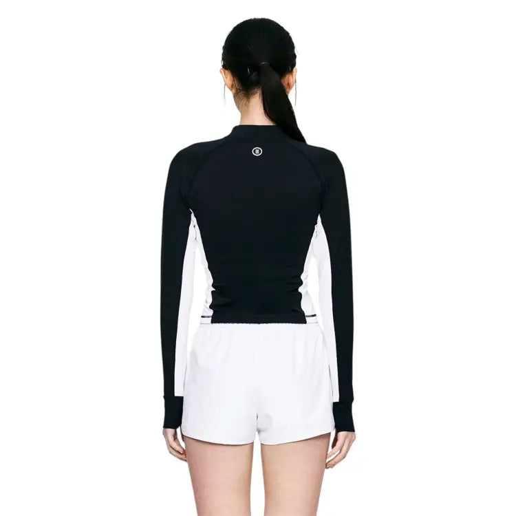 Rashguards: Barrel Women Color Scheme Crop Zip Rashguard-BLACK - 2025, BARREL, BARREL HK, Black, BRIV25HKOP02