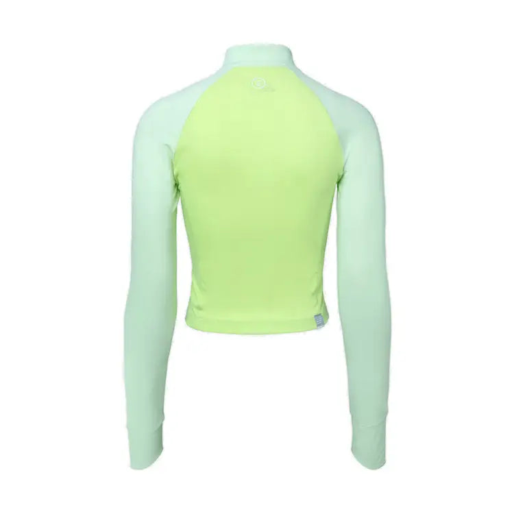 Rashguards: Barrel Women Color Scheme Crop Zip Rashguard-LIME - 2025, BARREL, BARREL HK, BRIV25HKOP02, Clothing