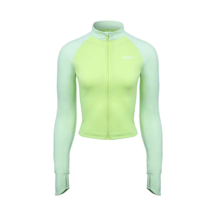 Rashguards: Barrel Women Color Scheme Crop Zip Rashguard-LIME - Barrel / Lime / S (85) / 2025, BARREL, BARREL HK, BRIV25HKOP02, Clothing