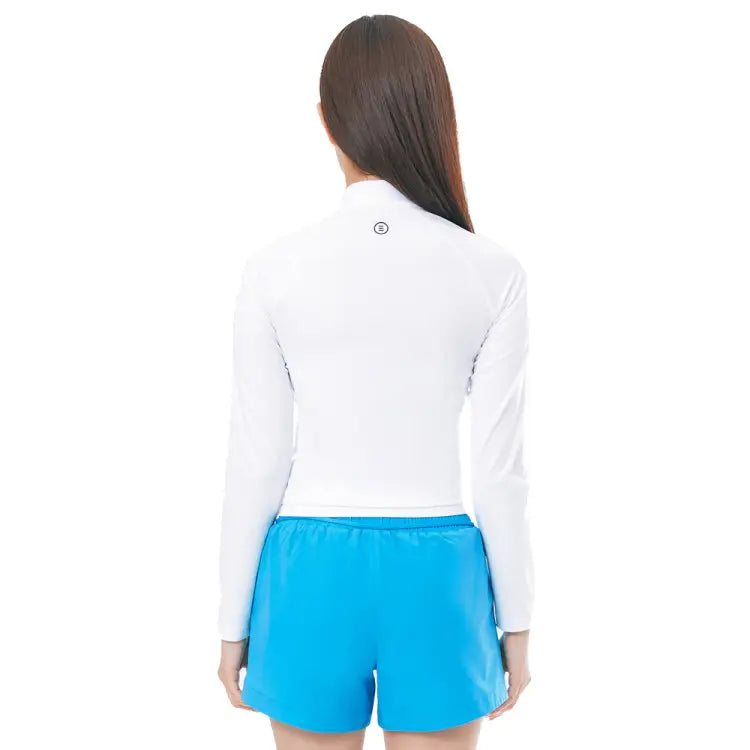 Rashguards: Barrel Women Essential Half Zip Crop Rashguard-WHITE - 2025, BARREL, BARREL HK, BRIV25HKOP01, Clothing