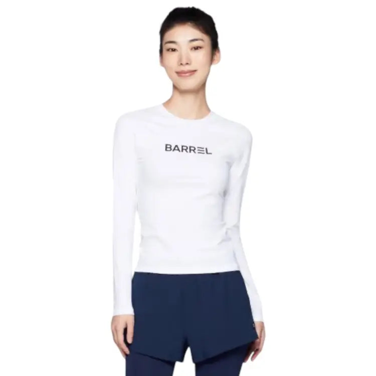 Rashguards: Barrel Women Essential Rashguard-WHITE - 2023, BARREL, BARREL HK, Barrel / Green / L, Barrel / Green / M