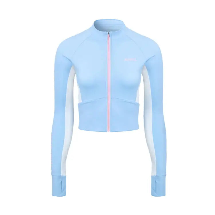 Barrel Women Motion Crop Zip-Up Rash Guard-AQUA - Barrel / Aqua / S (085) - Rashguards | BARREL HK