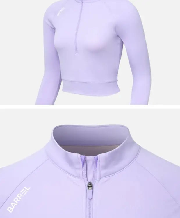 Barrel Women Resort Half Zip Crop Rashguard-PURPLE - Rashguards | BARREL HK