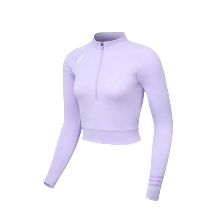 Barrel Women Resort Half Zip Crop Rashguard-PURPLE - Rashguards | BARREL HK