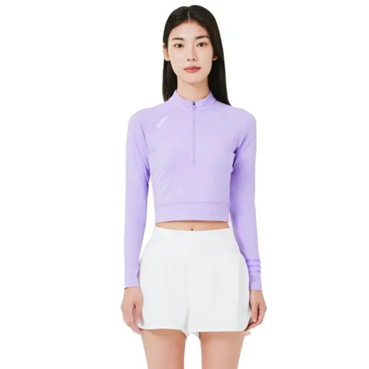 Barrel Women Resort Half Zip Crop Rashguard-PURPLE - Rashguards | BARREL HK