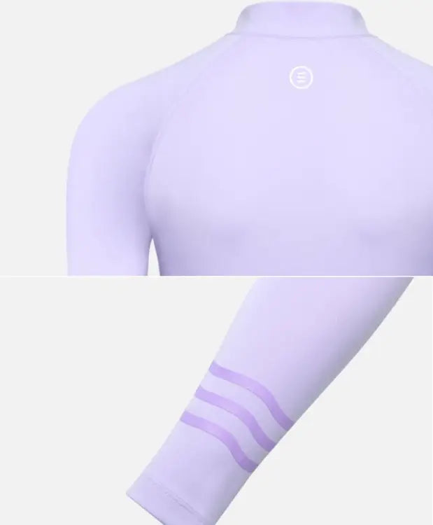 Barrel Women Resort Half Zip Crop Rashguard-PURPLE - Rashguards | BARREL HK