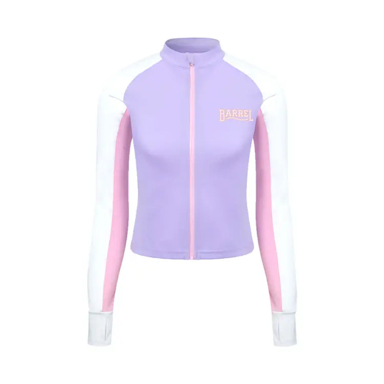 Rashguards: Barrel Women Romantic Crop Zip Up Rashguard-PURPLE - Barrel / Purple / S / BARREL, BARREL HK, BRIV24HKOPT02, Clothing, Fashion