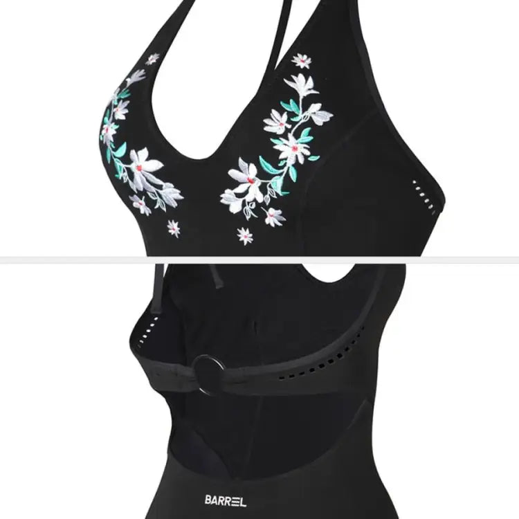 Barrel Womens 0.5mm Neoprene Halter Neck OnePiece-BLACK - Tops | BARREL HK