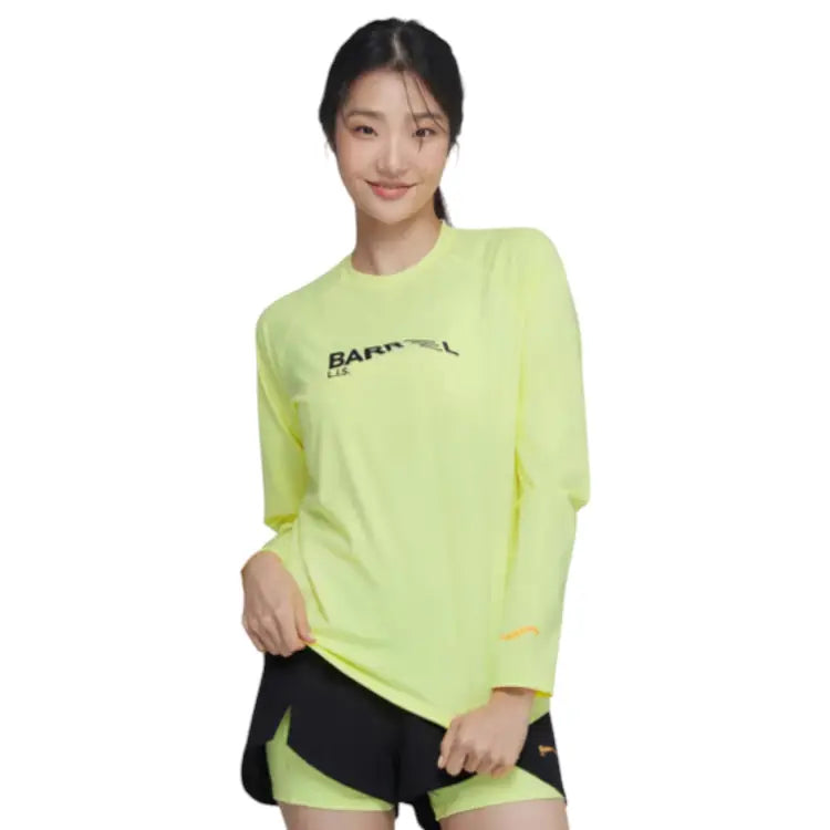 Rashguards: Barrel Womens Move RelaxFit Rashguard-YELLOW - 2023_1st, B3SWWRG002BLK080, B3SWWRG002BLK085, B3SWWRG002BLK090, B3SWWRG002BLK095
