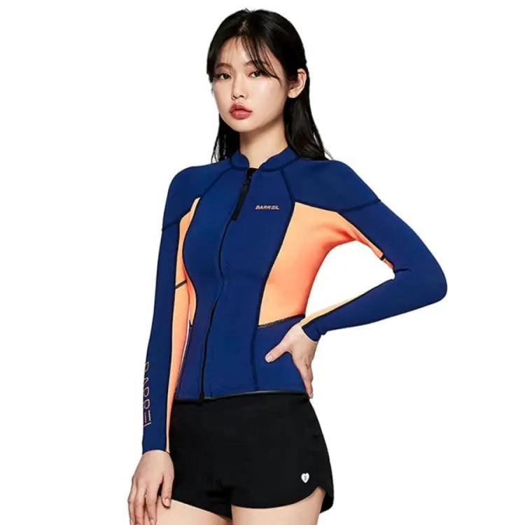 Barrel Womens Pluma 2mm Neoprene Jacket-NAVY/PEACH - Tops | BARREL HK