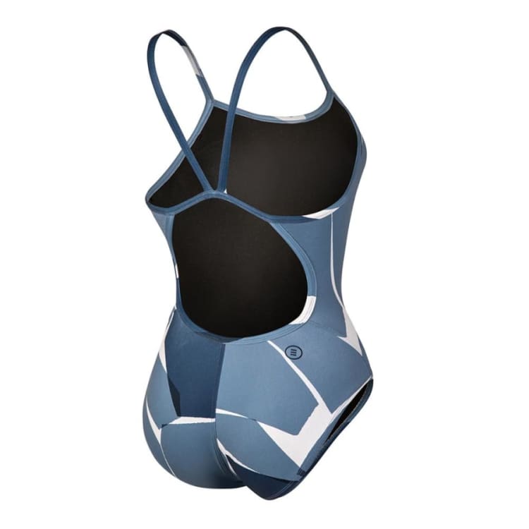 Barrel Womens Training T Pattern V Back Strap Swimsuit-NAVY CRACK - Swimsuits | BARREL HK