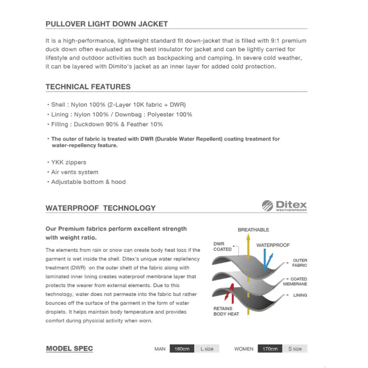 Jackets / Snow: Dimito Pullover Light Down Jacket-PURPLE [KOREAN BRAND] - 2023, Clothing, DIMITO, Ice & Snow, Jackets | NHTK32264-PURPLE