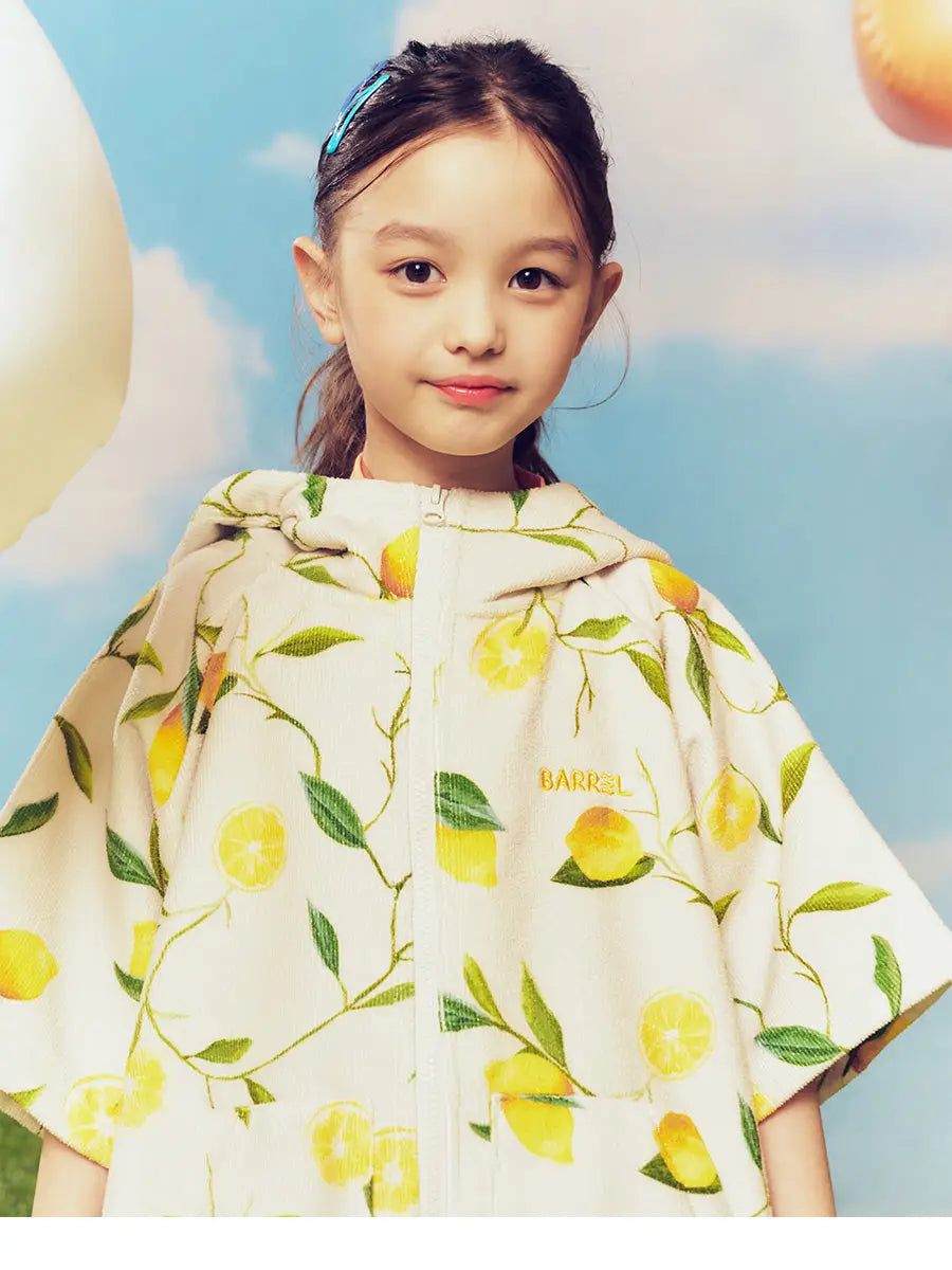 Barrel Kids Lemon Zipup Poncho Towel-YELLOW - Barrel / Lemon / Poncho Towels | BARREL HK